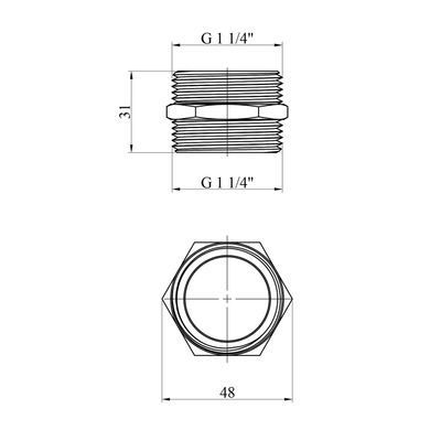 Ніпель Karro 1 1/4" ЗЗ нікельований KR-3113 (CV016517)