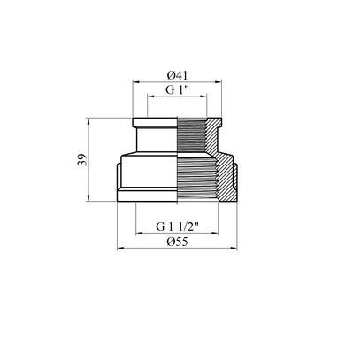 Муфта перехідна Karro 1 1/2"х1" ВВ нікельована (CV014499)