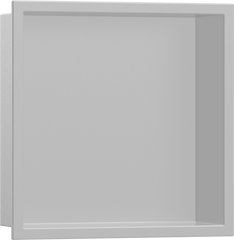 Фото Hansgrohe XtraStoris Original Настенная ниша с интегрированной рамкой 30х30х10см Stainless Steel Optic (56061800)