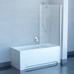 Фото Штopa для ванны неподвижная oднoэлeмeнтная Ravak PVS1 80 бeлый + Transparent