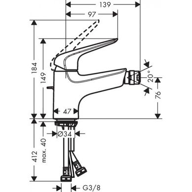 Фото Змішувач для біде Hansgrohe Novus 71142000