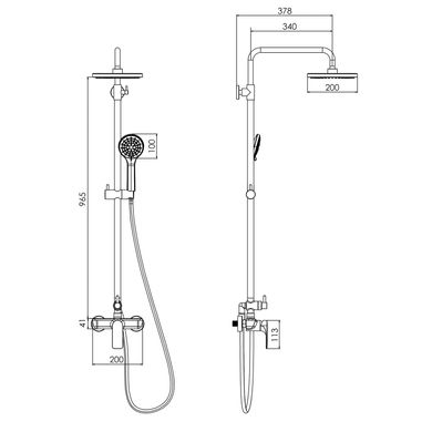 Фото Душевая система Imprese Bilina (смеситель для душа, верхний и ручной душ), хром T-15225