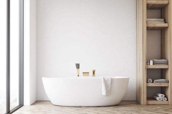 Фото Змішувач для ванни REA RIVEN GOLD золотий на борт ванни (REA-B0497)