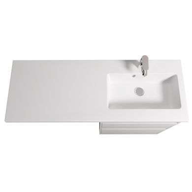 Фото Тумба Мойдодыр Prime 60 с умывальником ADAM 120 R над стиральной машиной (00-0009394)