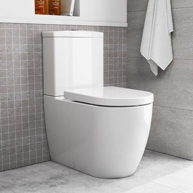 Фото Унитаз напольный Quarter Bath Deep 63cm с бачком, крышкой Slim и сливным механизмом белый (70DE06001.00.1_30SCD.03WG)