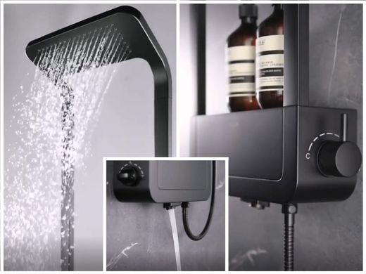 Фото Душевая панель Asignatura Unique с набором воды в ванную, чёрный матовый (85597802)