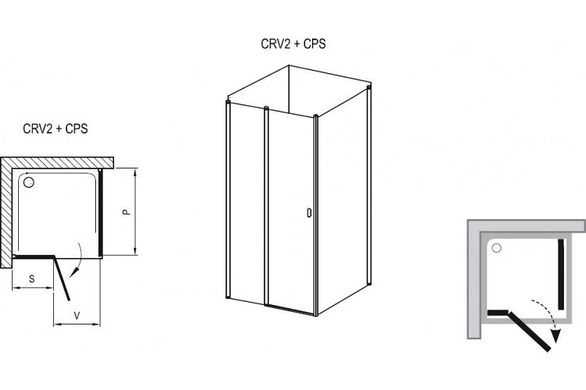 Фото Стінка нерухома для душа Ravak CPS-80 white + transparent