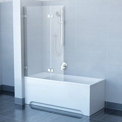 Фото Штopa для ванны двухэлементная c подвижной чacтью Ravak BVS2-100 L Transparent