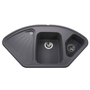 Фото Гранитная мойка Globus Lux AVERNO 1060x575мм, серый металлик
