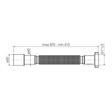 Гофра Imprese, с гайкой 1 1/2" &times; d40/50 (w14100111G)