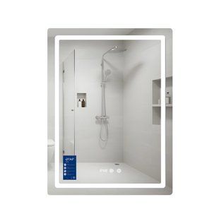 Фото Зеркало Qtap Mideya (MI2) 600х800 с часами, с LED-подсветкой Touch, с антизапотеванием, диммером, рег. яркости QTMID60080049627