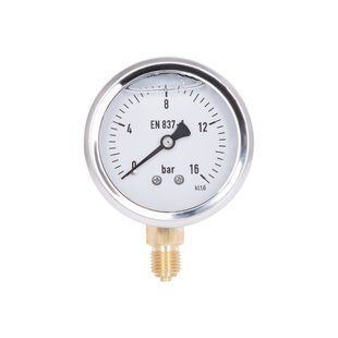 Манометр гліцериновий Thermo Alliance Forte d63 мм, 1/4"З із нижнім підключенням (латунь) 0-16 бар (TAF170G16B)