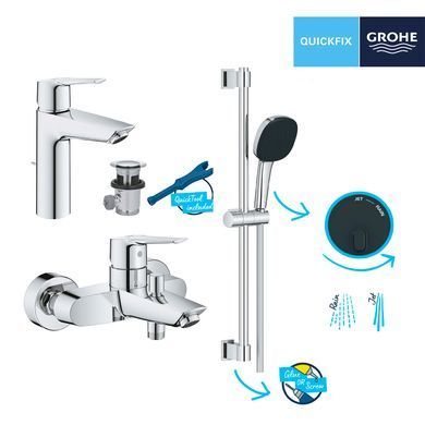 Фото Набір змішувачів 3 в 1 для ванної кімнати M-Size Grohe QuickFix Start UA202301MQ