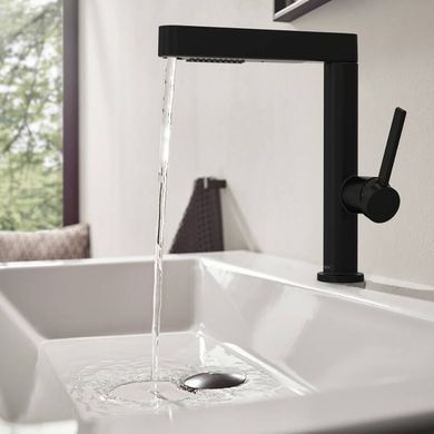 Фото Смеситель для раковины Hansgrohe FINORIS (76063670) с выдвижным душем, черный матовый