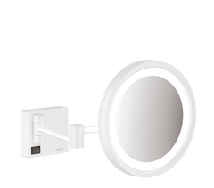 Фото Дзеркало для гоління Hansgrohe AddStoris з LED підсвічуванням, білий матовий (41790700)