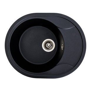 Фото Гранитная мойка для кухни Platinum 5847 ONYX матовая (черный металлик)