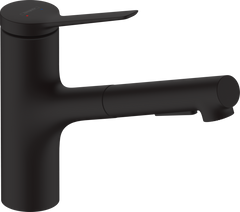 Фото Змішувач для кухні Hansgrohe Zesis M33 з витяжним виливом чорний матовий 74800670