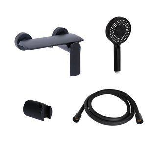 Фото Комплект для душа Qtap Slavonice Black Matt, черный матовый (QTSLA266BLM4590848026)