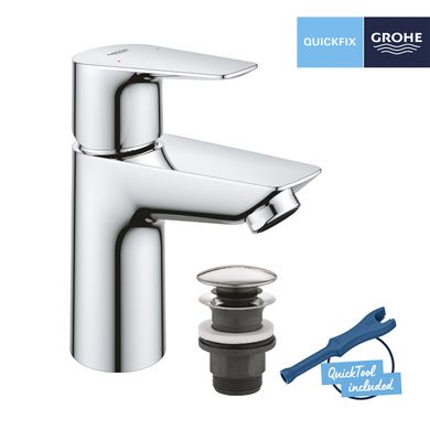 Фото Змішувач для раковини Grohe QuickFix Start Edge S-Size з донним клапаном 23898001