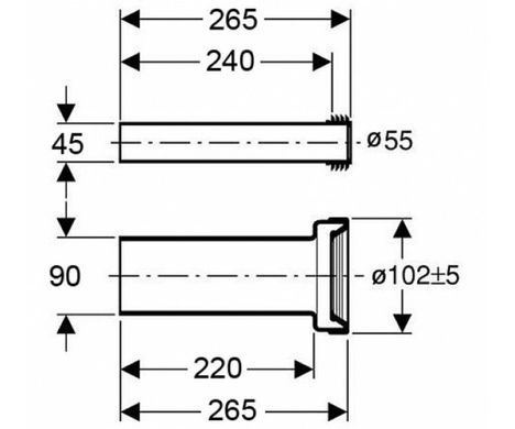 Фото З'єднувальний комплект для підвісного унітазу Geberit, довжина 26,5 см (152.438.46.1)