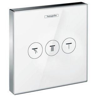 Фото Модуль з трьома запірними клапанами Hansgrohe SHOWERSELECT, скляний, білий/хром (15736400)