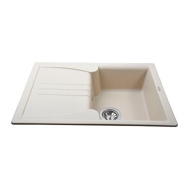 Фото Гранітна мийка Globus Lux BALATON 680х500мм, слонова кістка