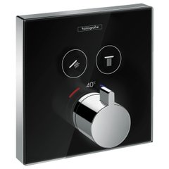 Фото Термостат прихованого монтажу Hansgrohe ShowerSelect Glass (15738600) чорний/хром