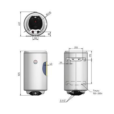 Фото Водонагрівач електричний Thermo Alliance Spectra 80 л вертикальний, мокрий ТЕН 2,0 кВт, d 435 мм
