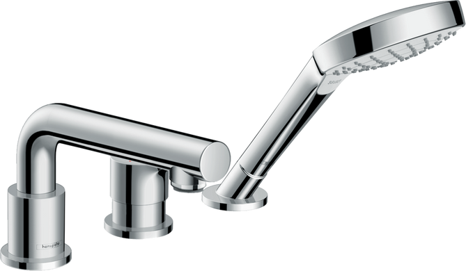 Фото Смеситель Hansgrohe Talis S врезной на край ванны на 3 отверстия Secuflex 110 см (72416000)