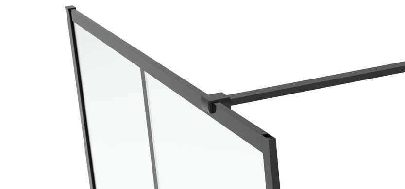 Фото Комплект Volle MALLA NEGRA Walk-In 100x200x0,8 см с полотенцедержателем, профиль черный матовый (18-08-100black set)