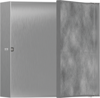 Фото Hansgrohe XtraStoris Rock Настінна ніша з дверцятами 30х30х10см Brushed Stainless Steel (56085800)