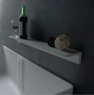 Фото Полочка каменная Volle Solid surface 18-40-113, 30х12 см, белая