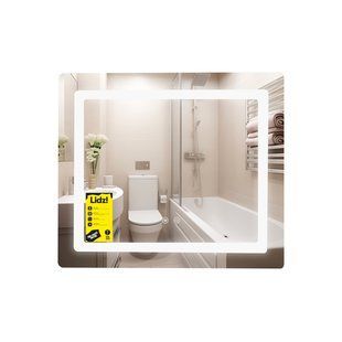 Фото Зеркало Lidz Kubis (KU2) 700х600 с LED-подсветкой Touch, с антизапотеванием, с диммером, рег. яркости LDKU60070049286