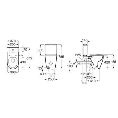 Фото Чаша напольного унитаза Roca ONA Rimless (A342687000)