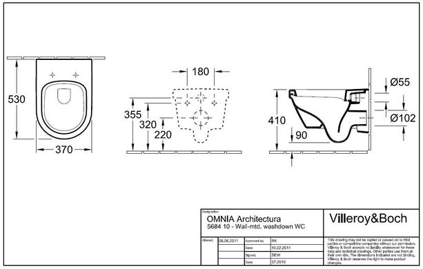 Фото Унитаз подвесной Villeroy&Boch Omnia Architectura DirectFlush 5684HR01 сиденье с крышкой Soft-Close
