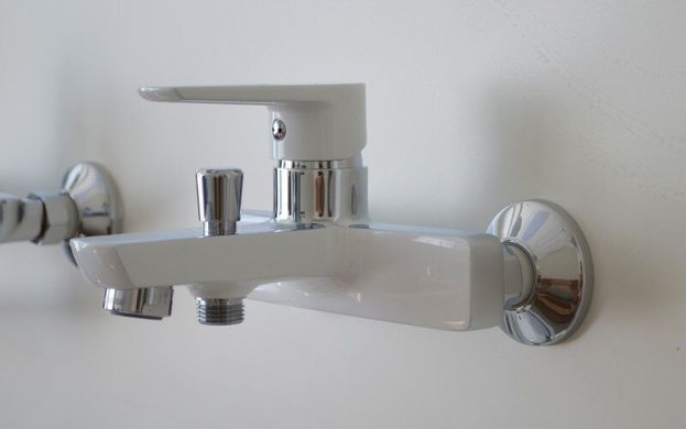 Фото Змішувач для ванни Imprese BRECLAV, хром/білий, 35 мм (10245W)