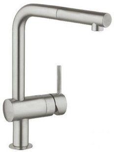 Фото Смеситель для кухни с выдвижным изливом Grohe Minta, суперсталь 32168DC0