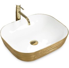 Умывальник накладной REA FLORIA GOLD/WHITE (REA-U0027)