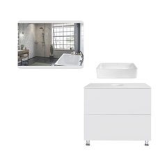 Фото Комплект меблів для ванної кімнати Qtap Tern тумба + раковина + дзеркало QT044VI43013