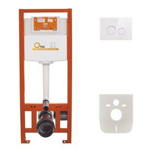 Фото Набір інсталяція 4 в 1 Qtap Nest ST з круглою панеллю змиву QT0133M425V1164GW