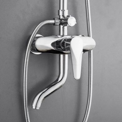Фото Душевая система для ванны RJ TULIP, верхний душ 200 мм ABS круг, ручной душ 90 мм 1 режим, хром (RSZ081-3)