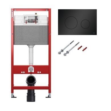 Фото Комплект: инсталляция для унитаза TECE Base 9400414 + клавиша смыва черная матовая